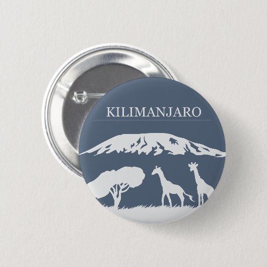 Kilimanjaro (blauw) ronde button 5,7 cm (Voorkant /achterkant)