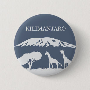 Kilimanjaro (blauw) ronde button 5,7 cm