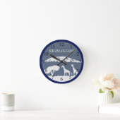 Kilimanjaro (blauw) ronde klok (Huis)