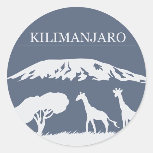 Kilimanjaro (blauw) ronde sticker (Voorkant)