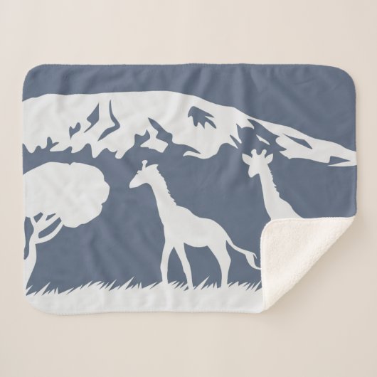 Kilimanjaro (blauw) sherpa deken (Voorkant (horizontaal))