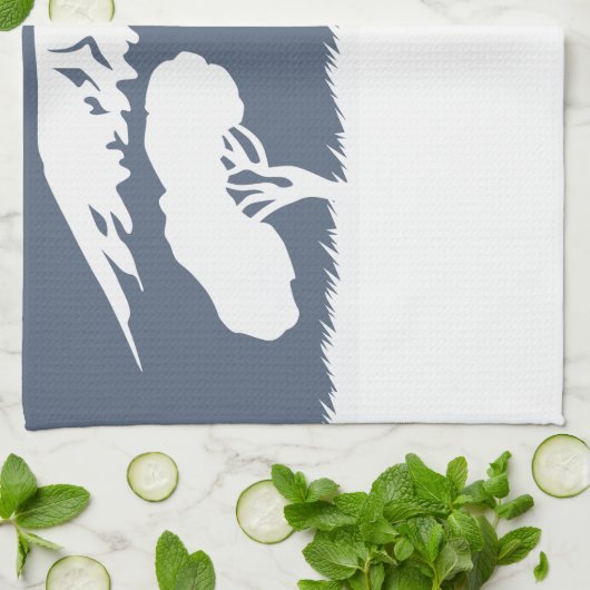 Kilimanjaro (blauw) theedoek (Gevouwen)