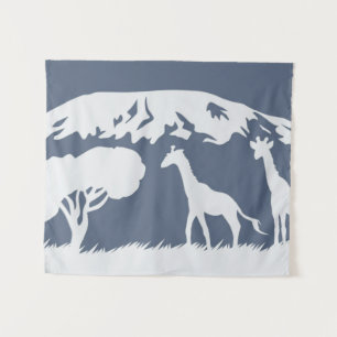 Kilimanjaro (blauw) wandkleed