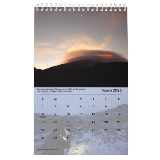 Kilimanjaro en Mount Meru Kalender (Mar 2026)