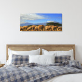 Kilimanjaro en olifanten canvas afdruk (Insitu (Slaapkamer))