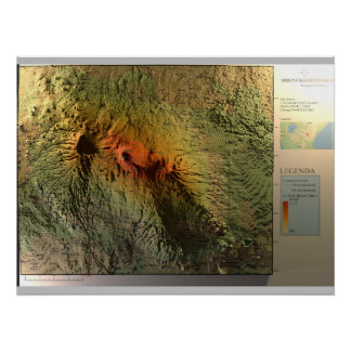 KILIMANJARO KAART Print, Glanzend Perfect Poster