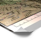 KILIMANJARO KAART Print, Glanzend Perfect Poster (Hoek)