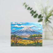 Kilimanjaro-landschap met zebra-savanne briefkaart (Staand voorkant)
