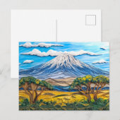Kilimanjaro-landschap met zebra-savanne briefkaart (Voorkant / Achterkant)