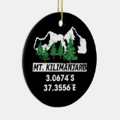 Kilimanjaro met GPS-coördinaten Keramisch Ornament (Rechts)
