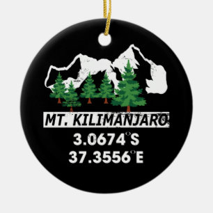 Kilimanjaro met GPS-coördinaten Keramisch Ornament