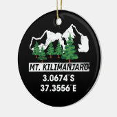 Kilimanjaro met GPS-coördinaten Keramisch Ornament (Links)