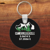 Kilimanjaro met GPS-coördinaten Sleutelhanger (Voorkant)