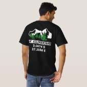 Kilimanjaro met GPS-coördinaten T-shirt (Achterkant volledig)