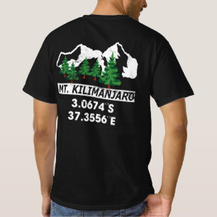 Kilimanjaro monteren met GPS-coördinaten T-shirt