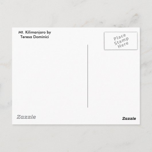 Kilimanjaro, Oost-Afrika Briefkaart (Achterkant)