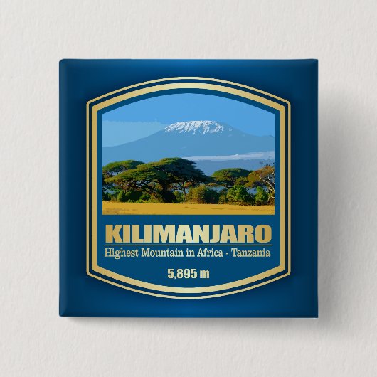 Kilimanjaro (PF) Vierkante Button 5,1 Cm (Voorkant)