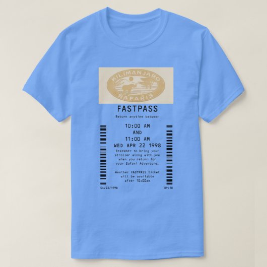 Kilimanjaro Safari fastpass TShirt (Design voorkant)