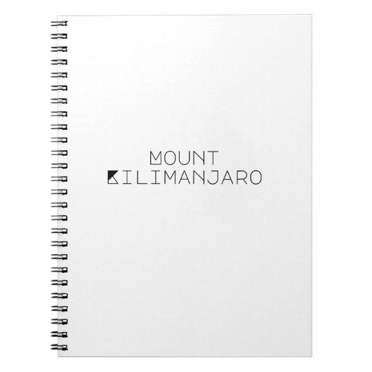 Kilimanjaro Simple Typografie Notitieboek (Voorkant)