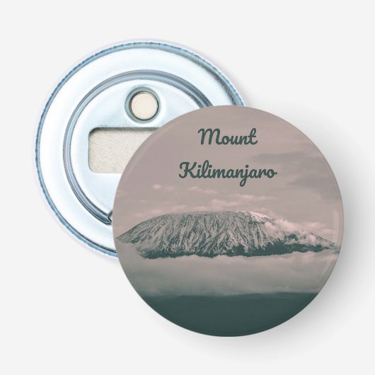 Kilimanjaro Snow Volcano in Tanzania Afrika Button Flesopener (Voorkant)