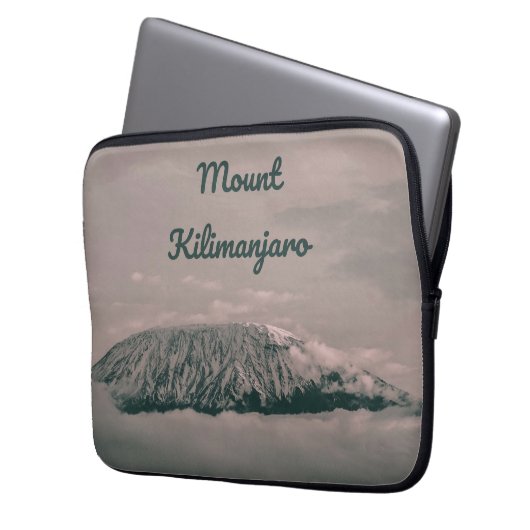 Kilimanjaro Snow Volcano in Tanzania Afrika Laptop Sleeve (Voorkant Links)