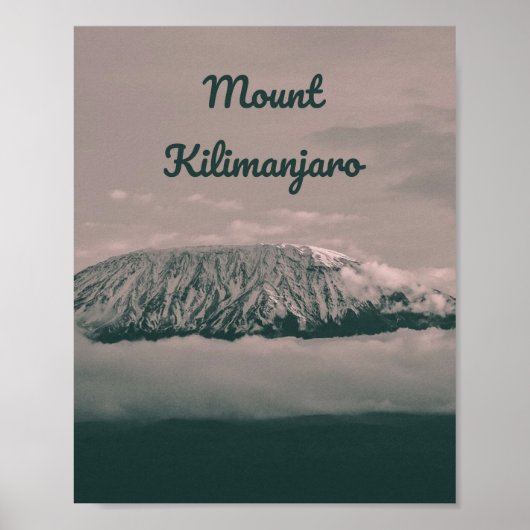 Kilimanjaro Snow Volcano in Tanzania Afrika Poster (Voorkant)