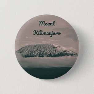 Kilimanjaro Snow Volcano in Tanzania Afrika Ronde Button 5,7 Cm