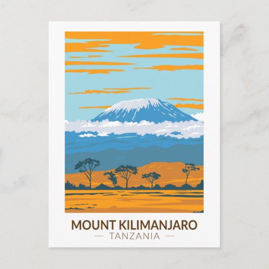 Kilimanjaro Tanzania Africa  Briefkaart (Voorkant)