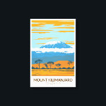 Kilimanjaro Tanzania Africa Canvas Afdruk<br><div class="desc">Bevestig het Kilimanjaro-vectorkunstwerk. Het is de hoogste berg in Afrika en de grootste vrijstaande berg ter wereld.</div>