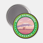 Kilimanjaro Tanzania Africa Circle Badge Magneet (Voorkant / Achterkant)