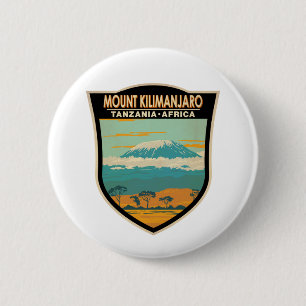 Kilimanjaro Tanzania Africa  Ronde Button 5,7 Cm
