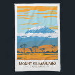 Kilimanjaro Tanzania Africa  Theedoek<br><div class="desc">Bevestig het Kilimanjaro-vectorkunstwerk. Het is de hoogste berg in Afrika en de grootste vrijstaande berg ter wereld.</div>