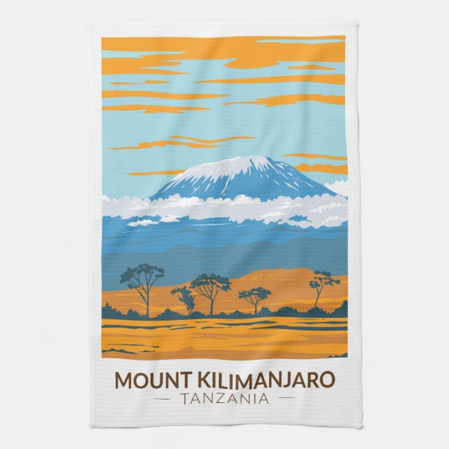 Kilimanjaro Tanzania Africa  Theedoek (Verticaal)