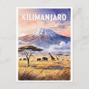 Kilimanjaro Tanzania Vintage Briefkaart