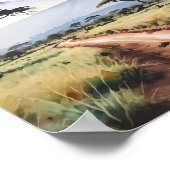 Kilimanjaro Tanzania Waterverf Poster (Hoek)