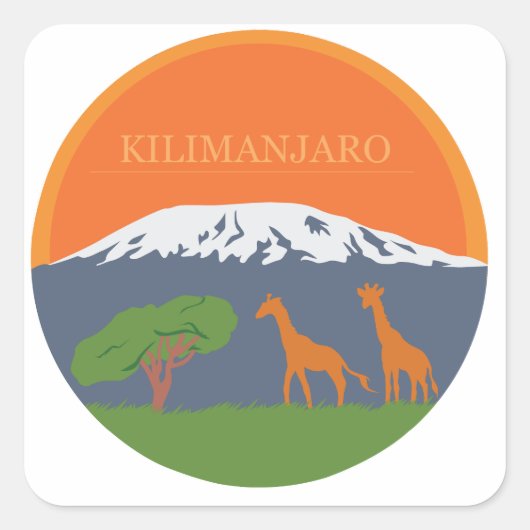 Kilimanjaro Vierkante Sticker (Voorkant)