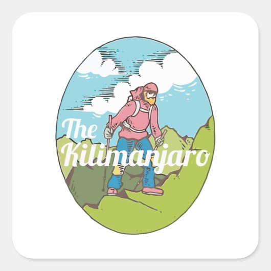 Kilimanjaro Vierkante Sticker (Voorkant)