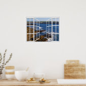 Kilkee Ireland White 24 Pane Open Window Poster (Keuken)
