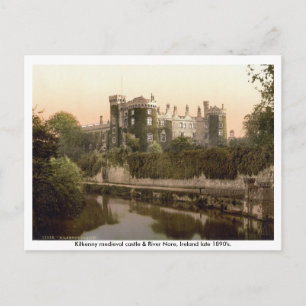 Kilkenny castle & River Nore, 19e eeuw Briefkaart