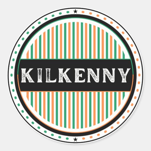 Kilkenny City Pride Emblem – Irish Identity Ronde Sticker (Voorkant)