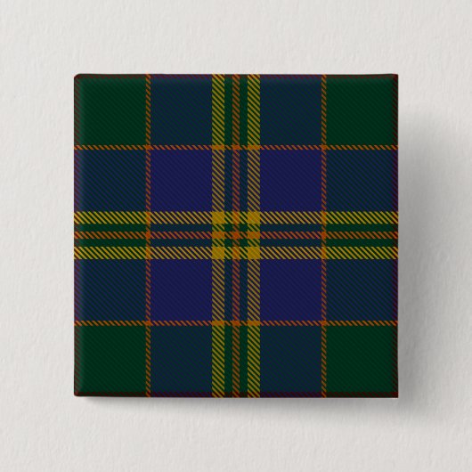 Kilkenny County Irish Tartan Vierkante Button 5,1 Cm (Voorkant)