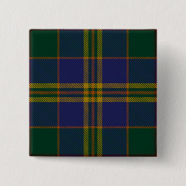 Kilkenny County Irish Tartan Vierkante Button 5,1 Cm