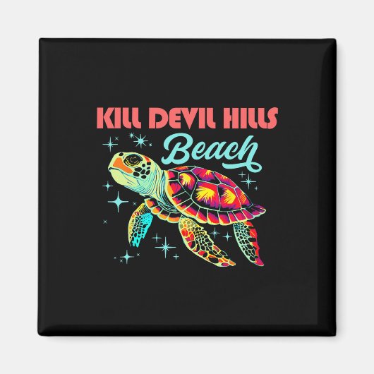 Kill Devil Hills Beach NC Artistiek Zee Schildpad  Magneet (Voorkant)