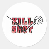 Kill Shot Volleyball Ronde Sticker (Voorkant)