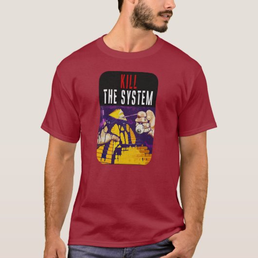 Kill the System Anti-Establishment Pyramid Eye Art T-shirt (Voorkant)