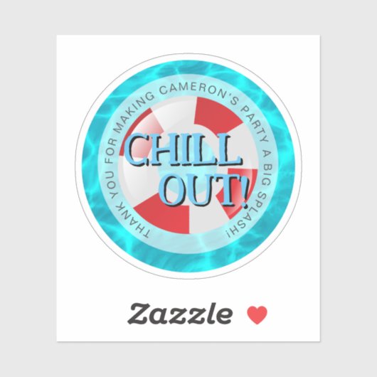 Kill uit! Zwembolpartij Waterrimpel Aangepast Sticker (Vel)