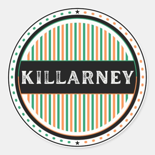 Killarney City Pride Emblem – Ierse identiteit Ronde Sticker (Voorkant)