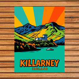 Killarney, Ierland Lake Art Travel Briefkaart