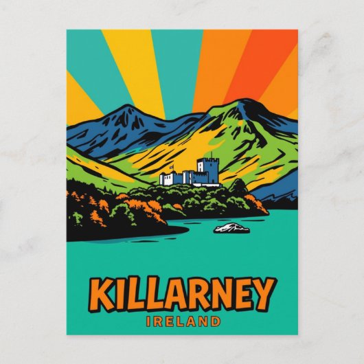 Killarney, Ierland Lake Art Travel Briefkaart (Voorkant)