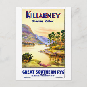 Killarney Ireland Vintage Travel Poster Restaurant Briefkaart